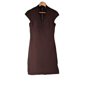 Le Chateau dark brown work dress, size medium by fit. Made in Canada.